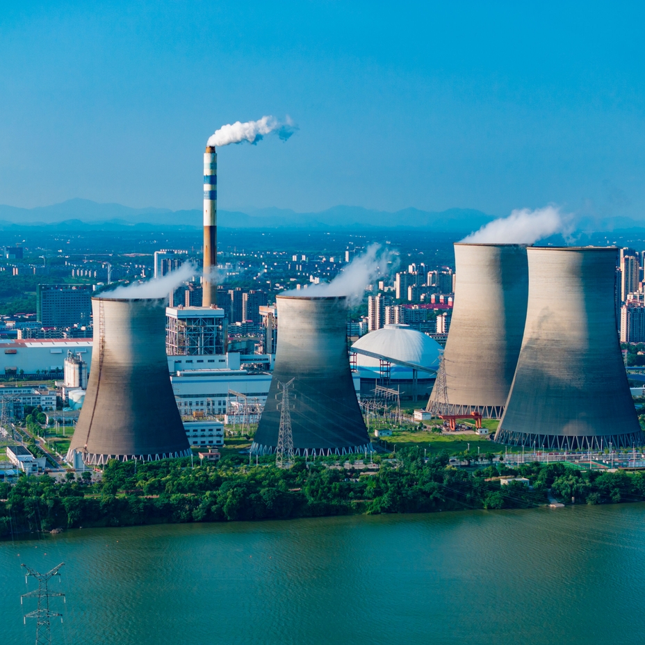 Vista aerea della centrale elettrica