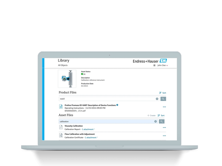 Netilion Library: screenshot dell'interfaccia del servizio di gestione dei file basato sull'IIoT su laptop