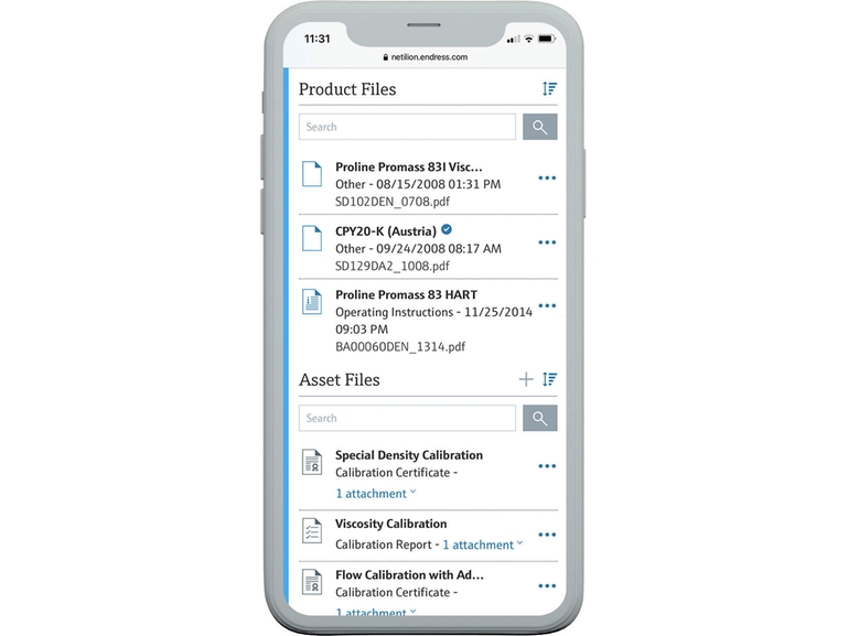 Netilion Library: screenshot del servizio di gestione dei file IIoT