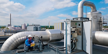 Man in front of measurement instruments
