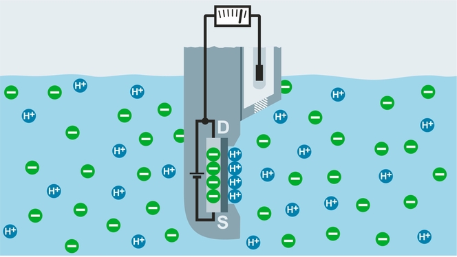 Principio di misura di pH con ISFET
