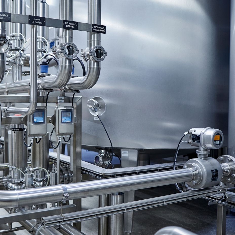 Processo Clean-in-Place con strumenti di misura "in linea"