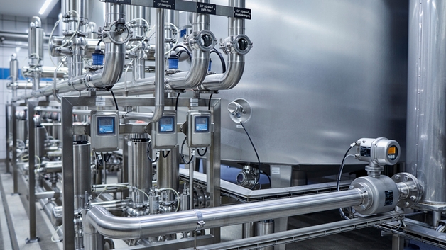 Processo Clean-in-Place con i relativi dispositivi di misura "in linea"
