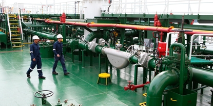 Mass flow meter bunkering system installed on a vessel